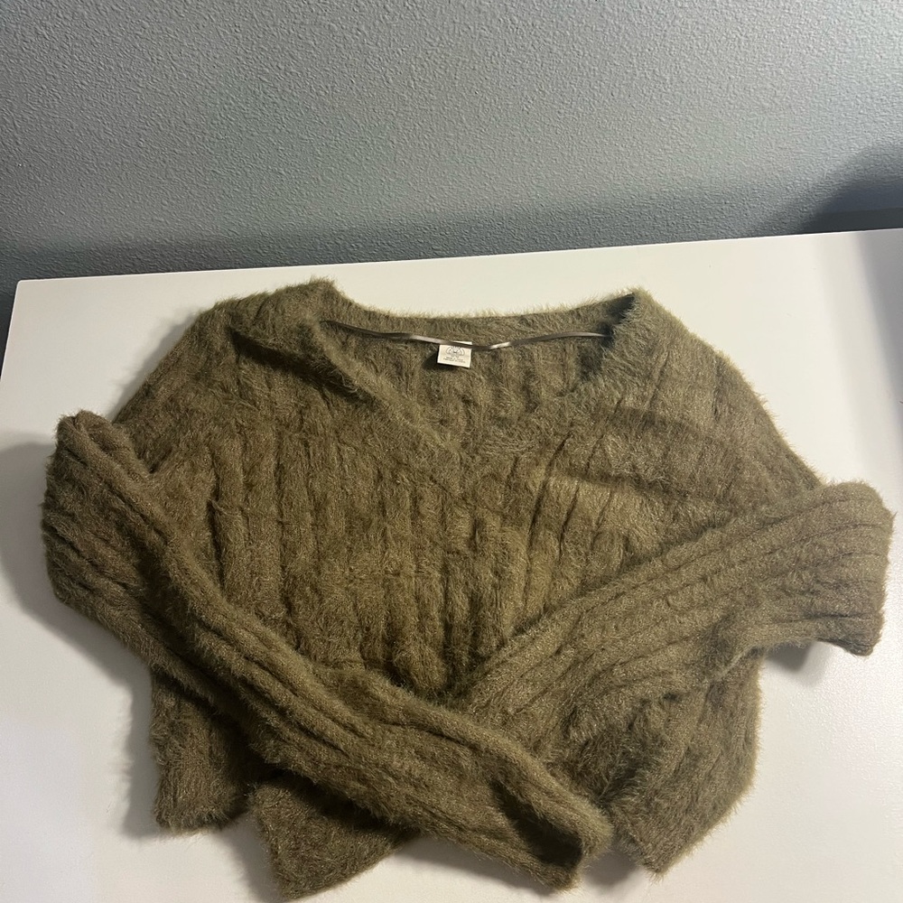 Urban Outfitters Olive V-Neck Sweater